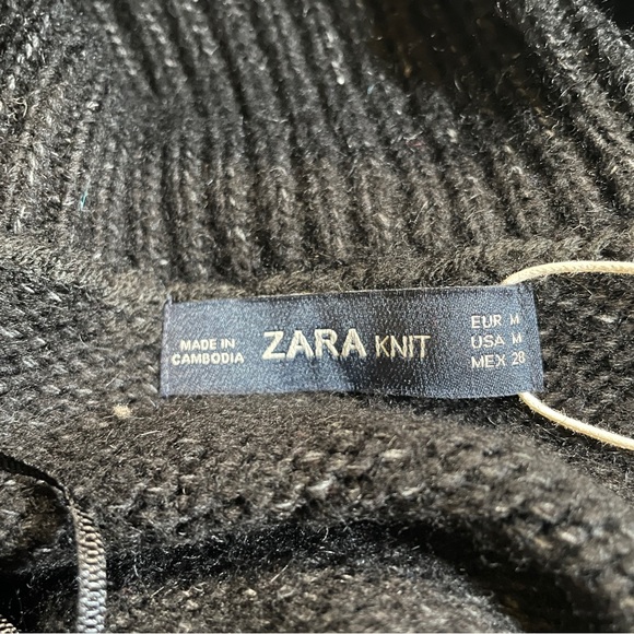 Zara Charcoal Off-the-Shoulder Sweater - Picture 11 of 11